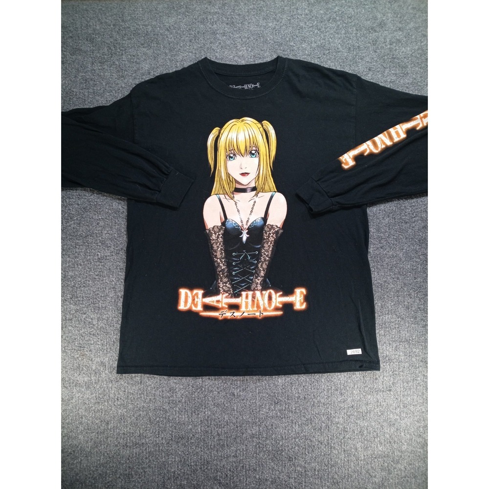 Death Note Misa Amane Long Sleeve Shirt Men's Large Black Anime Graphic Tee